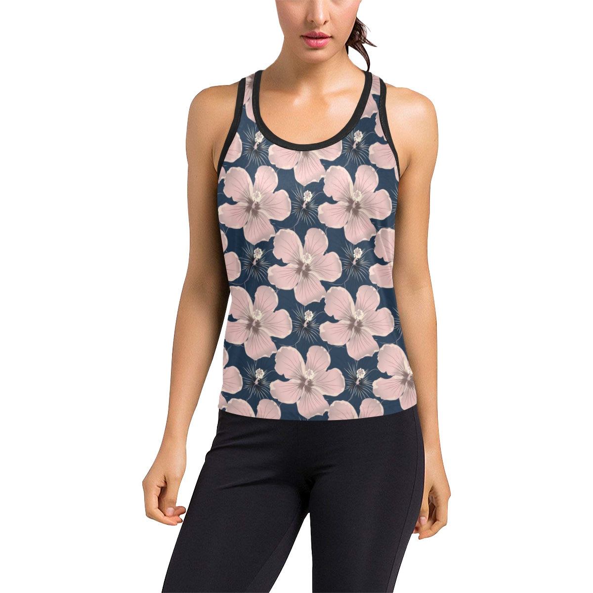 Plumeria Pattern Print Design PM018 Women's Racerback Tank Top