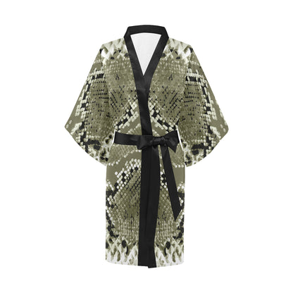 Python Pattern Print Design A04 Women's Short Kimono