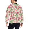 Tulip Pink Pattern Print Design TP06 Men Long Sleeve Sweatshirt