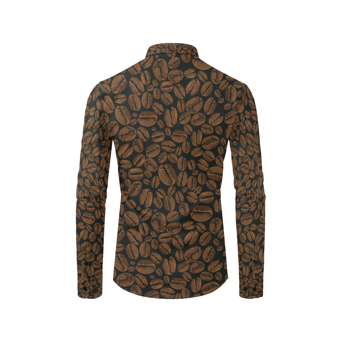 Coffee Pattern Print Design 01 Men's Long Sleeve Shirt