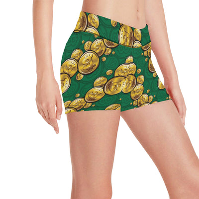 Bitcoin Pattern Print Design DO02 Yoga Shorts