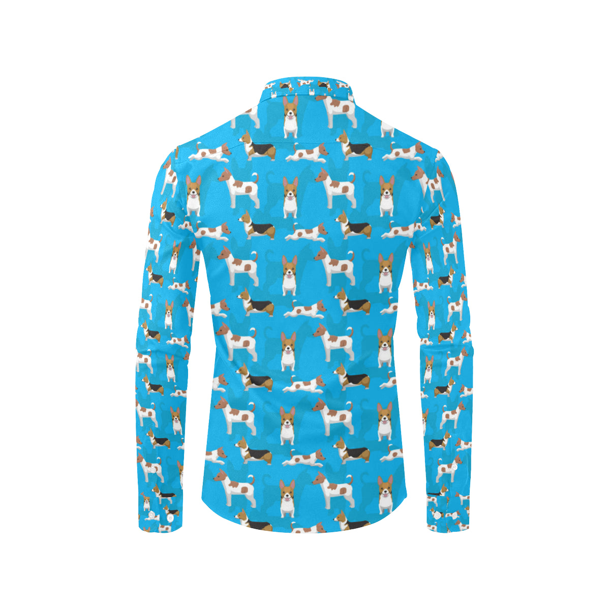 Cardigan Welsh Corgis Pattern Print Design 01 Men's Long Sleeve Shirt