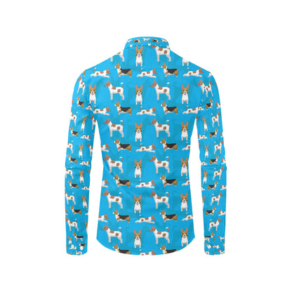 Cardigan Welsh Corgis Pattern Print Design 01 Men's Long Sleeve Shirt