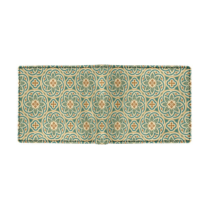 Cross Pattern Print Design 01 Men's ID Card Wallet