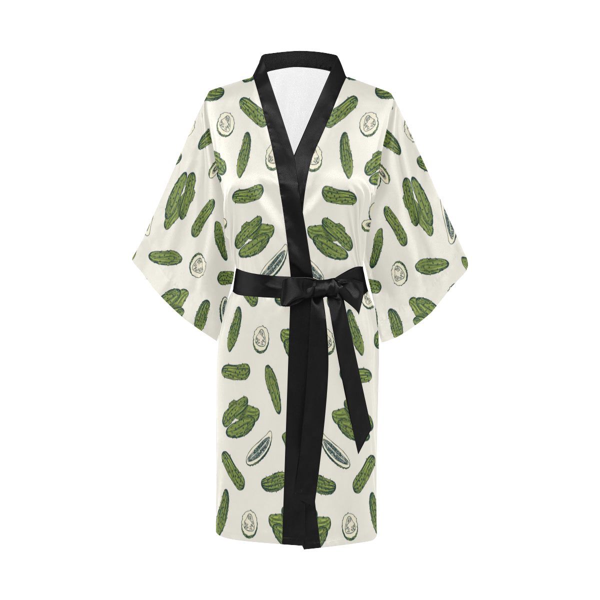 Cucumber Pattern Print Design CC05 Women's Short Kimono