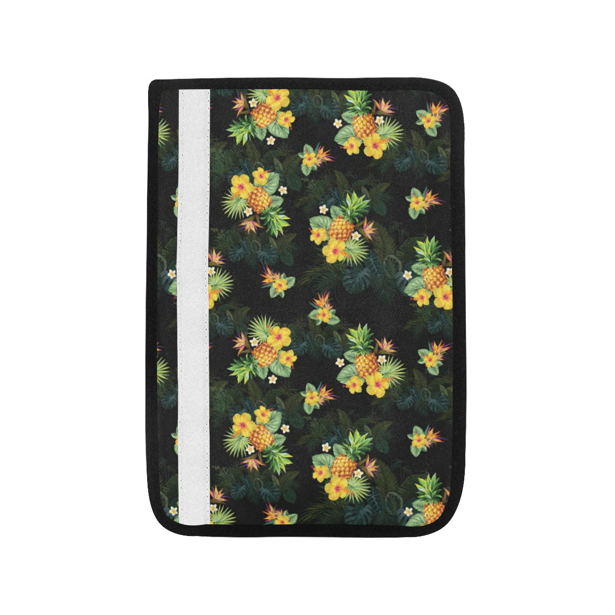 Pineapple Tropical Flower Print Pattern Car Seat Belt Cover
