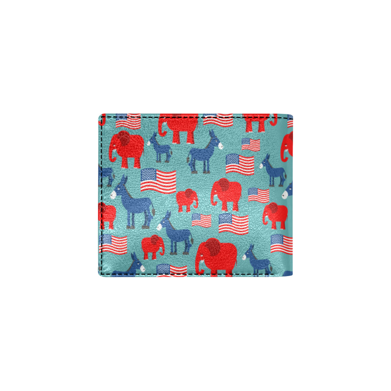 Donkey Red Elephant Pattern Print Design 03 Men's ID Card Wallet