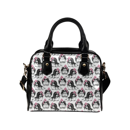 Japanese Chin Pattern Print Design 01 Shoulder Handbag