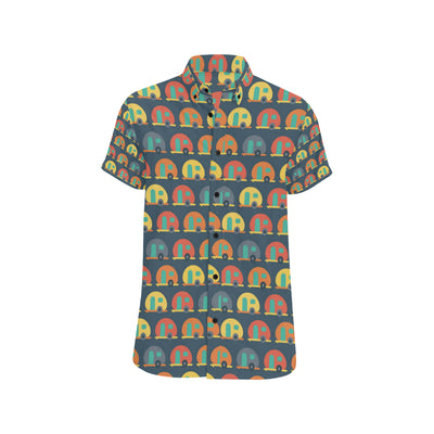 Camper Pattern Print Design 02 Men's Short Sleeve Button Up Shirt
