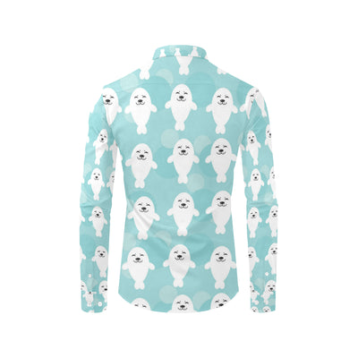 Sea Lion Baby Pattern Print Design 01 Men's Long Sleeve Shirt