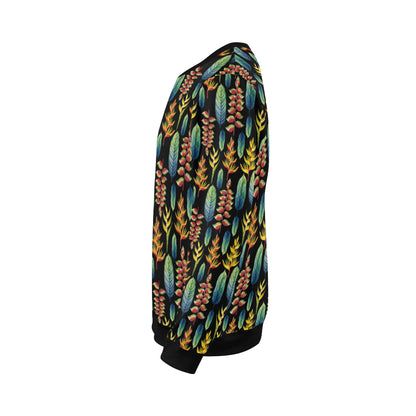 Heliconia Pattern Print Design HL03 Men Long Sleeve Sweatshirt