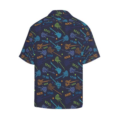 Rock and Roll Pattern Print Design A04 Men's Hawaiian Shirt