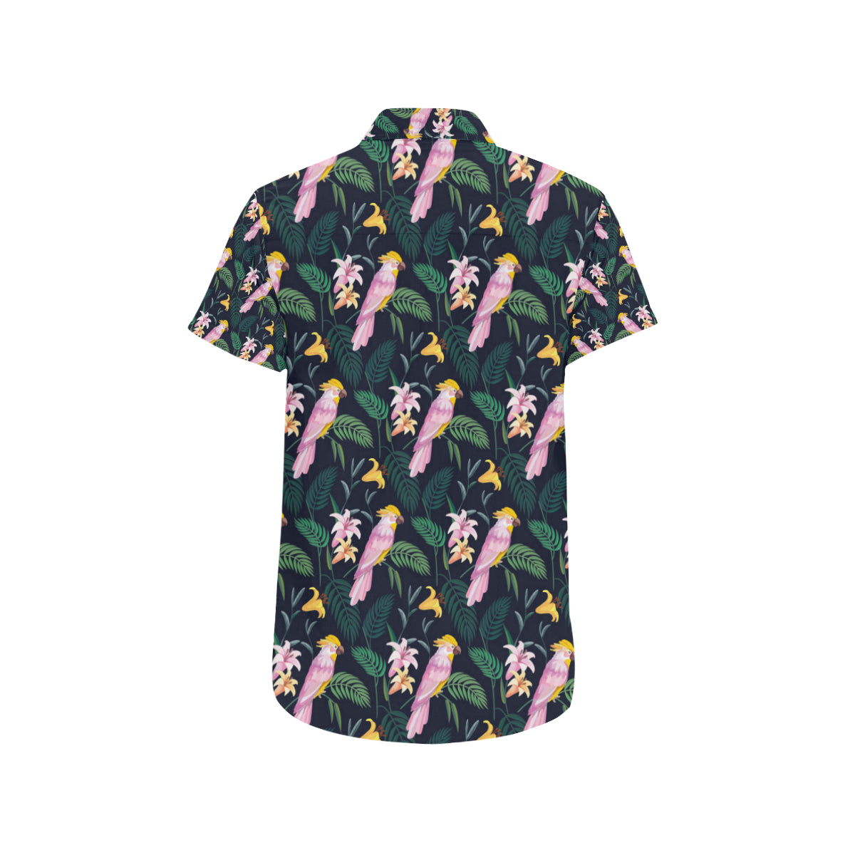 Cockatoo Pattern Print Design 03 Men's Short Sleeve Button Up Shirt
