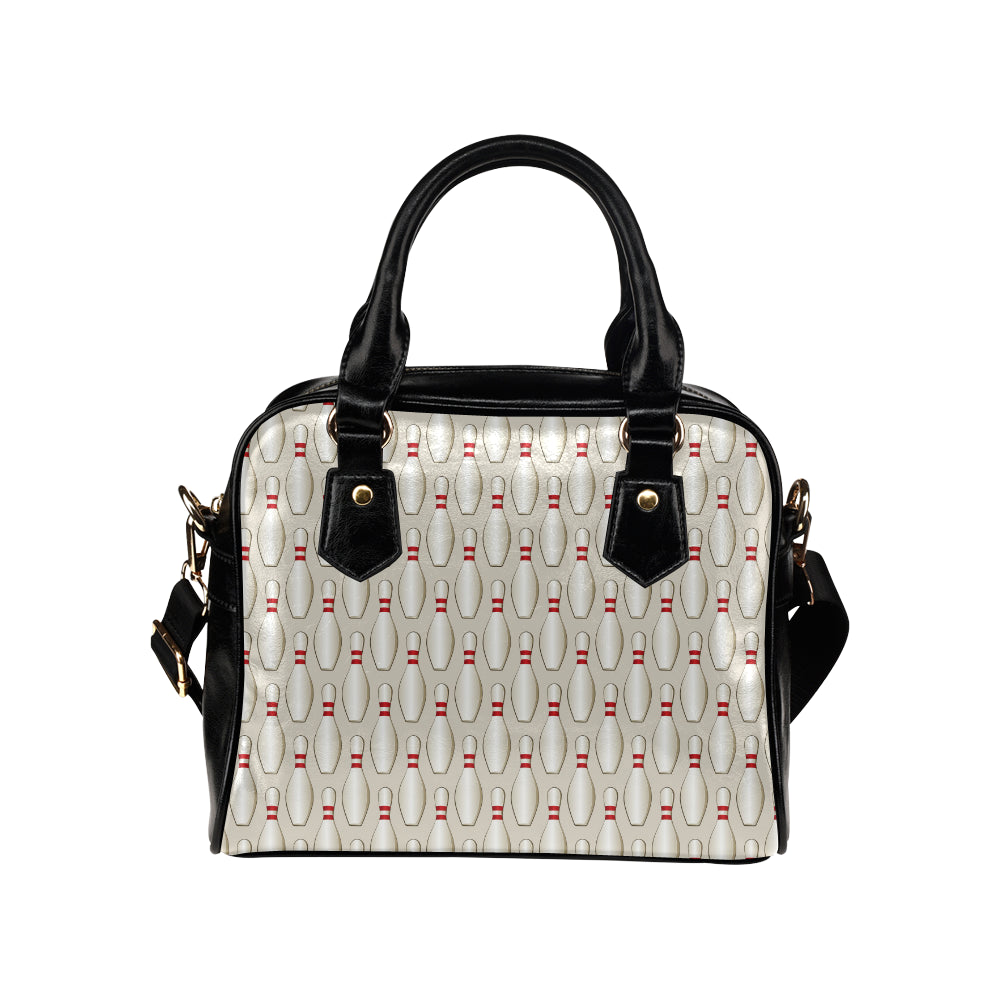 Bowling Pin Pattern Print Design 01 Shoulder Handbag