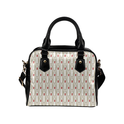 Bowling Pin Pattern Print Design 01 Shoulder Handbag