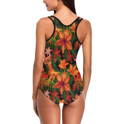 Amaryllis Pattern Print Design AL05 Women Swimsuit