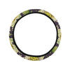 Daisy Vintage Print Pattern Steering Wheel Cover with Elastic Edge