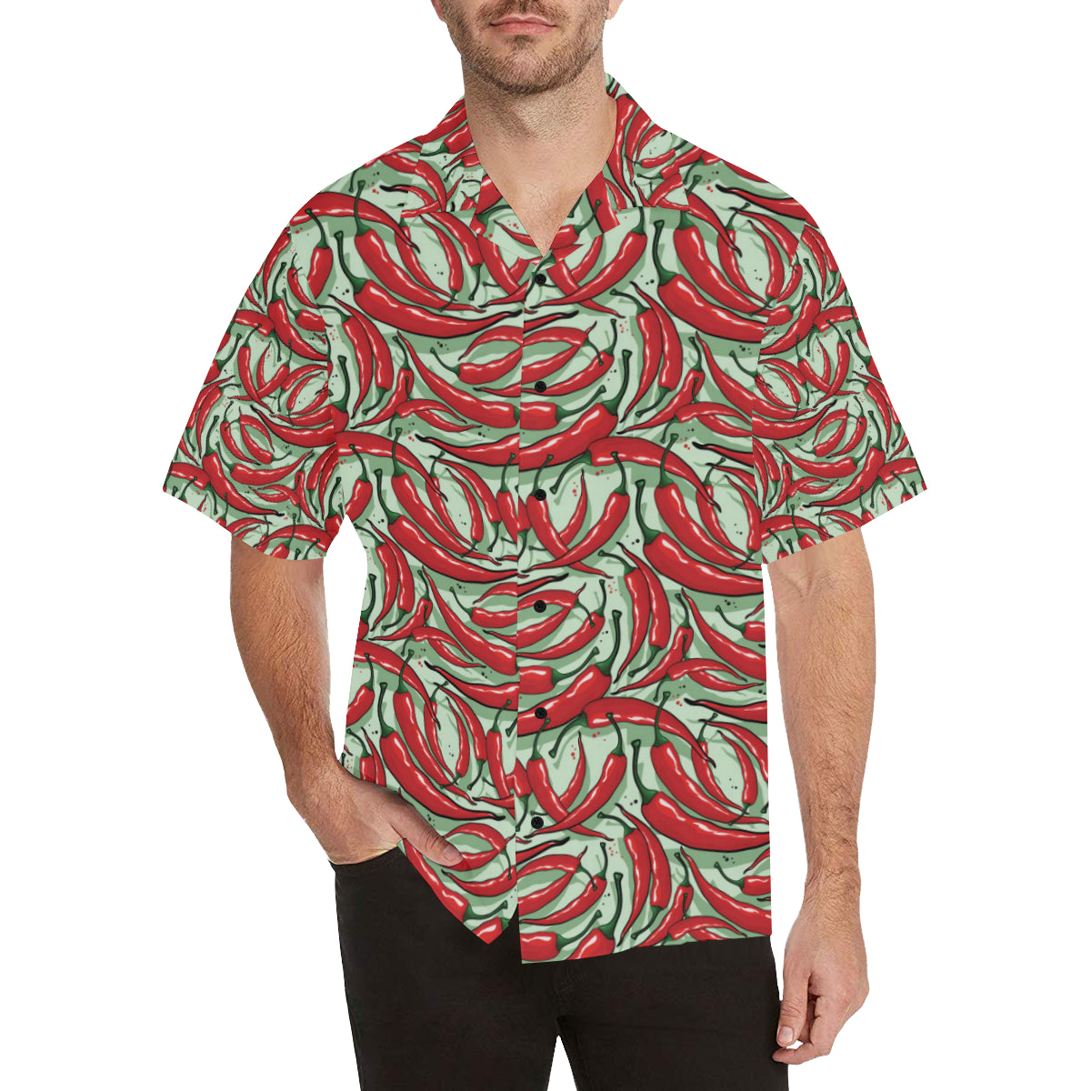 Chilli Pepper Pattern Print Design 04 Men's Hawaiian Shirt
