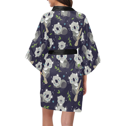 Koala Pattern Print Design 04 Women's Short Kimono