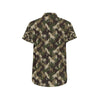 Horse Camo Themed Design Print Men's Short Sleeve Button Up Shirt