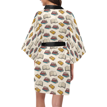 Book Pattern Print Design 04 Women's Short Kimono