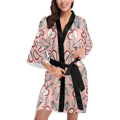 Apple Pattern Print Design AP04 Women's Short Kimono