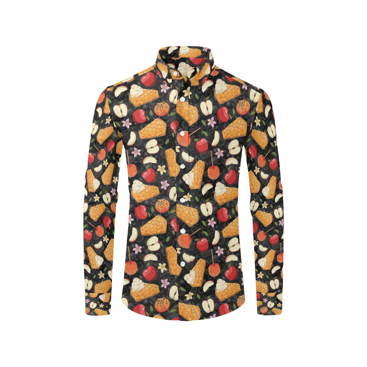 Apple Pie Pattern Print Design 01 Men's Long Sleeve Shirt