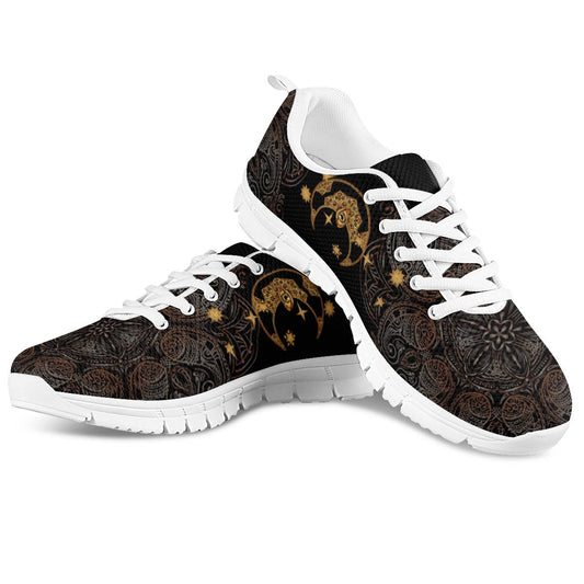 Gold Eye Sun Moon Mandala Women Sneakers Shoes