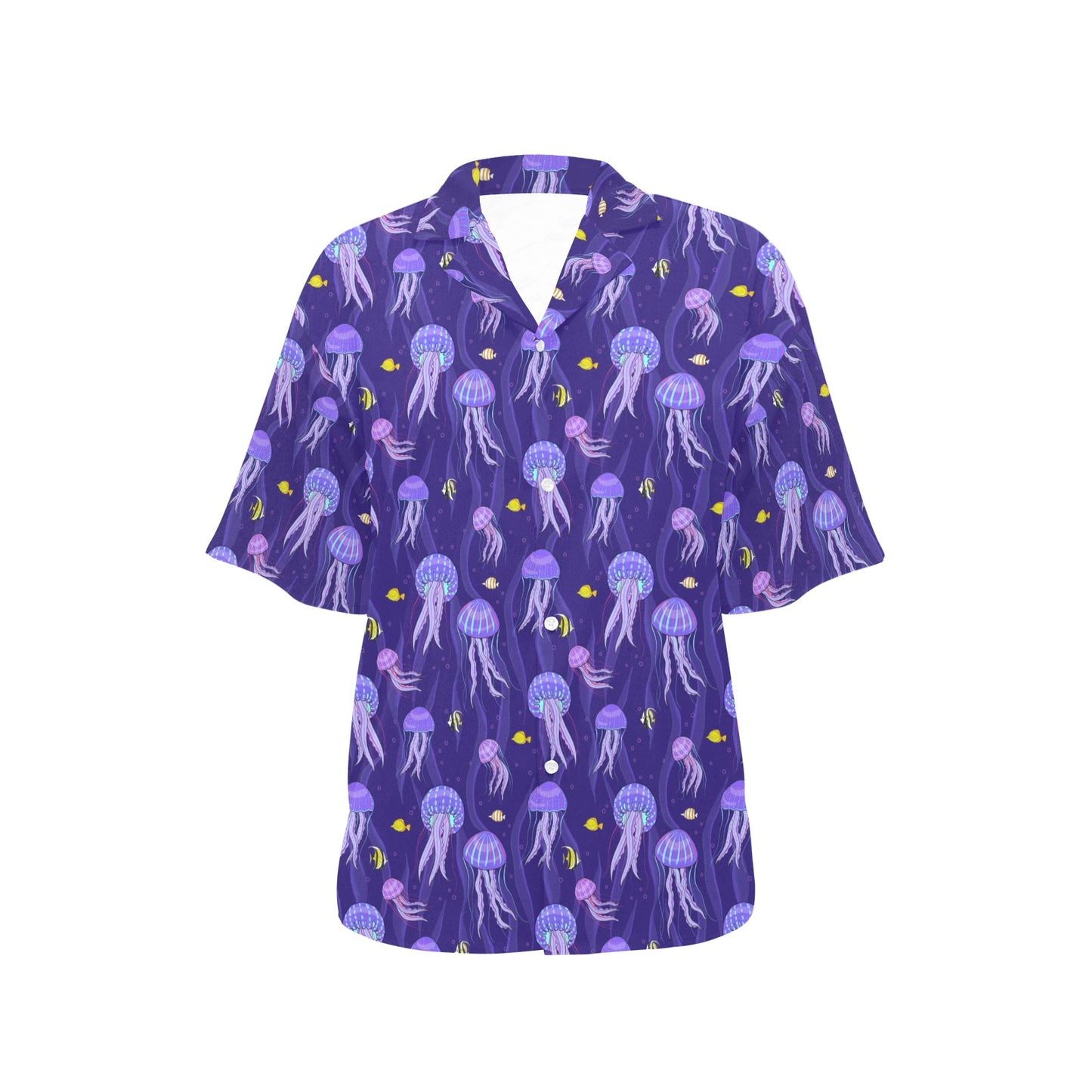 Jellyfish Style Print Women's Hawaiian Shirt