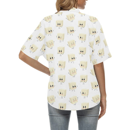 Tofu Print Design LKS301 Women's Hawaiian Shirt