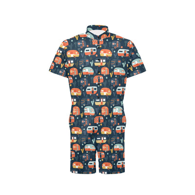 Camper Caravan Print Pattern Men's Romper