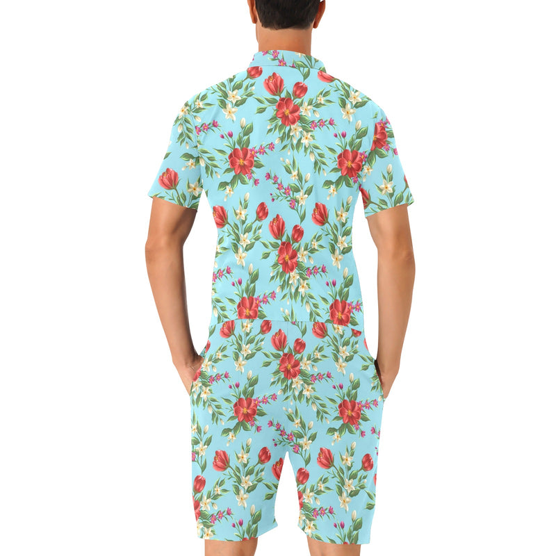 Summer Floral Pattern Print Design SF011 Men's Romper