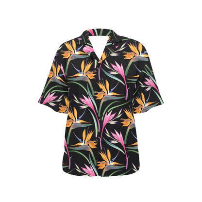 Tropical Flower Pattern Print Design TF017 Women's Hawaiian Shirt
