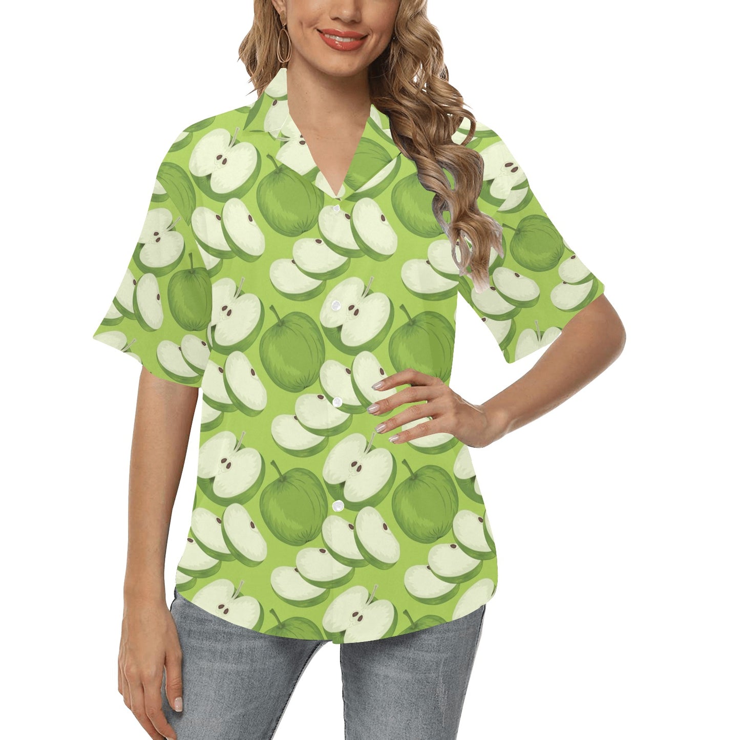 Apple Pattern Print Design AP010 Women's Hawaiian Shirt