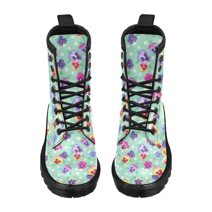 Pansy Pattern Print Design PS08 Women's Boots