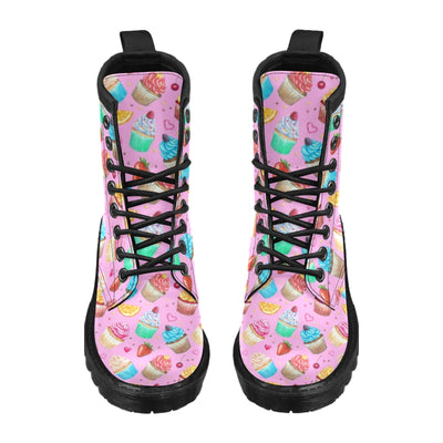 Cupcake Pattern Print Design CP05 Women's Boots