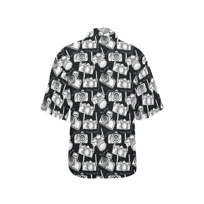 Camera Pattern Print Design 01 Women's Hawaiian Shirt