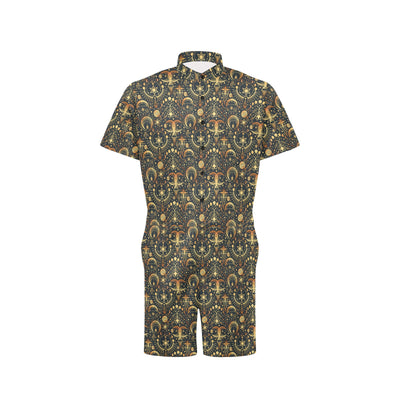 Sun Moon Print Design LKS308 Men's Romper