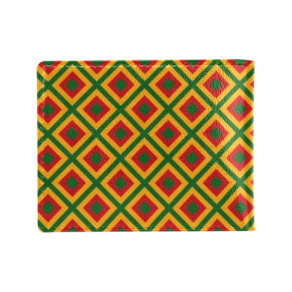 Rasta Reggae Color Cross Men's ID Card Wallet