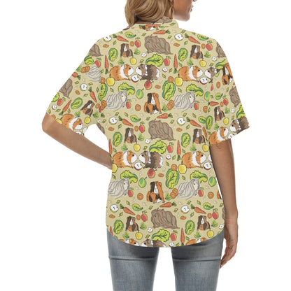 Guinea Pig Pattern Print Design 02 Women's Hawaiian Shirt