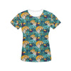 Tiger Tropical Print Design LKS301 Women's  T-shirt