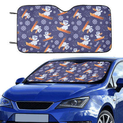 Snowboard Bear Print Design LKS305 Car front Windshield Sun Shade