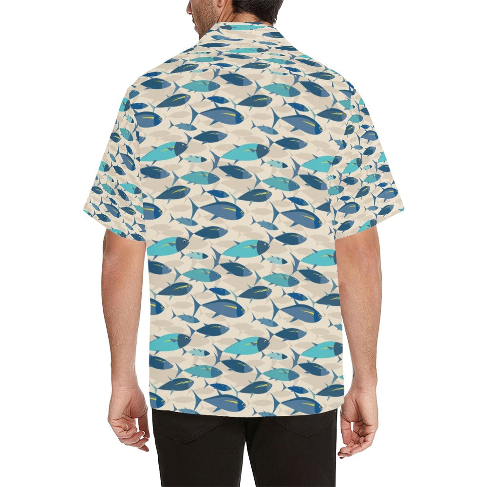 Tuna Fish Print Design LKS302 Men's Hawaiian Shirt