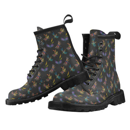Dragonfly Colorful Realistic Print Women's Boots