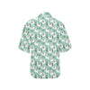 Llama with Cactus Themed Print Women's Hawaiian Shirt