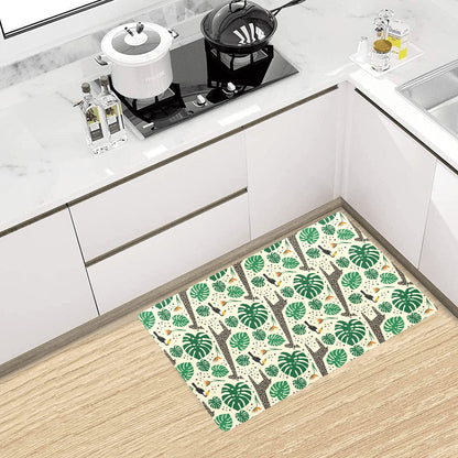 Rainforest Giraffe Pattern Print Design A02 Kitchen Mat