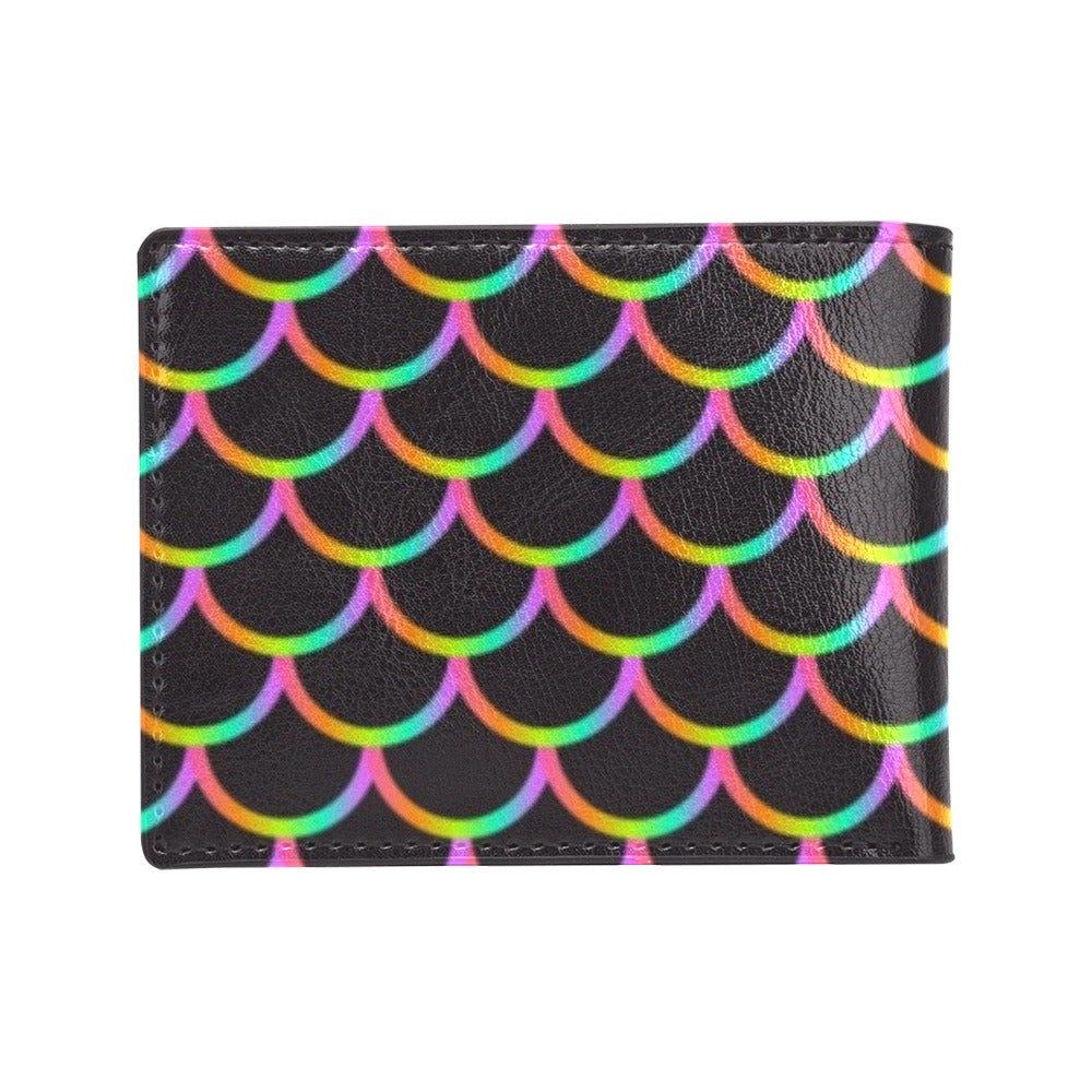 Mermaid Tail Rainbow Design Print Men's ID Card Wallet
