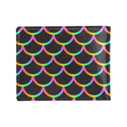 Mermaid Tail Rainbow Design Print Men's ID Card Wallet