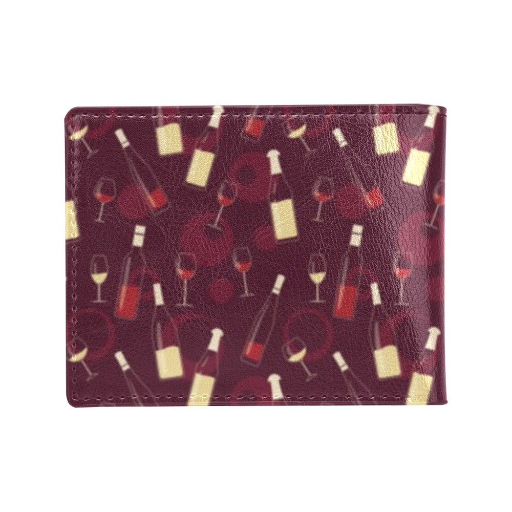Wine Themed Print Design LKS302 Men's ID Card Wallet