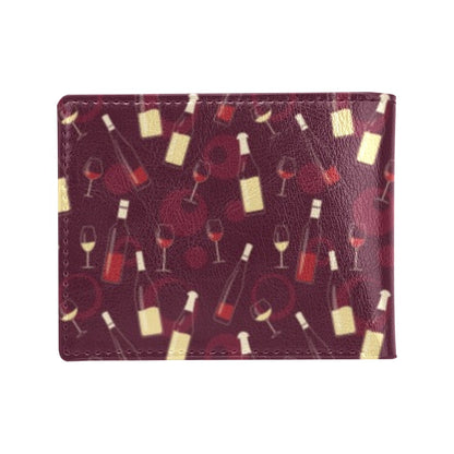 Wine Themed Print Design LKS302 Men's ID Card Wallet
